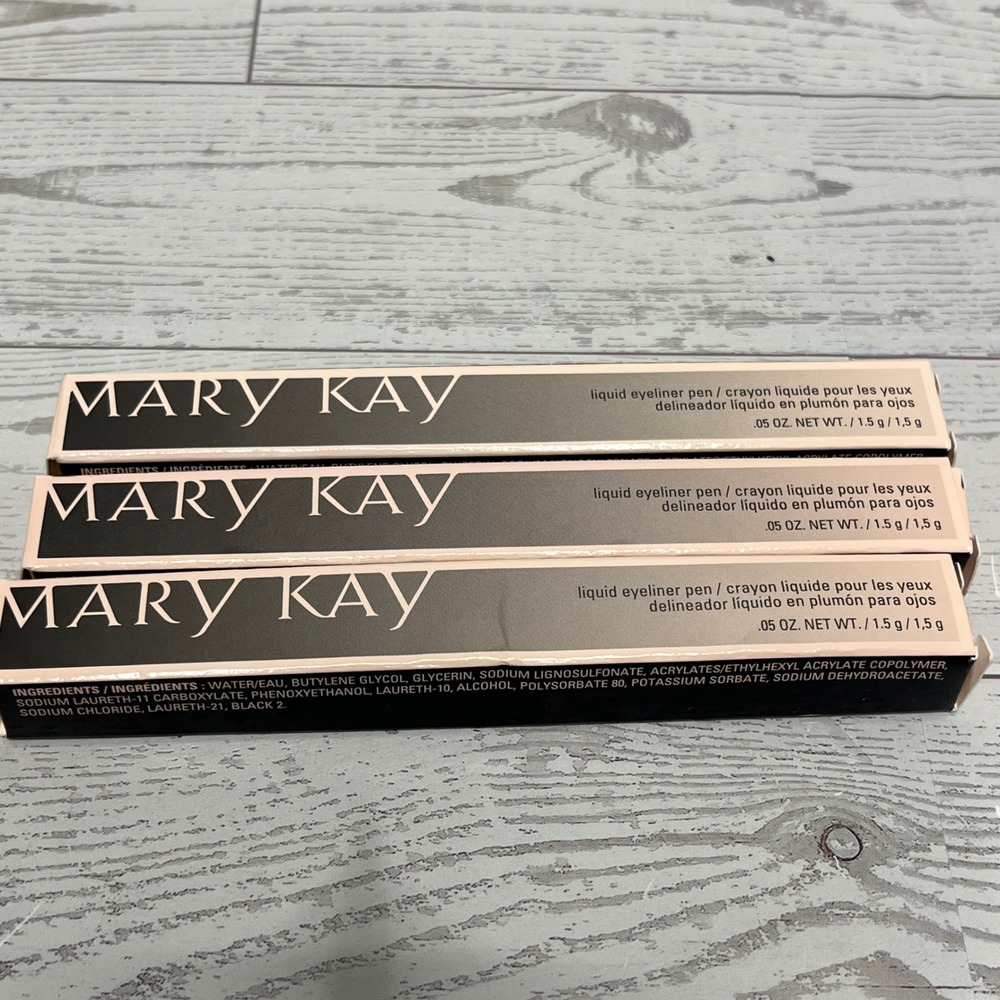 Mary Kay Liquid Eyeliner Pen MK Black 095856 Set of 3 New in Box